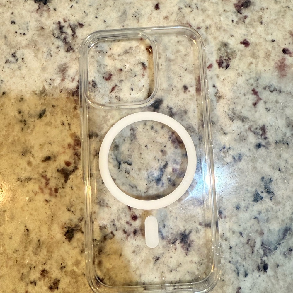 Clear Protective Phone Case with White Accents